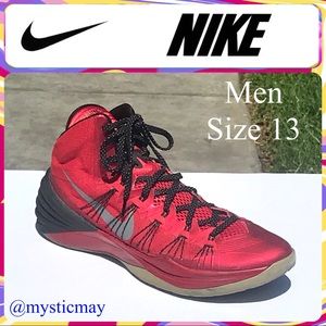 2013 NIKE Hyperdunk University Red w Black Basketball Shoes Men Size 13 Sneakers